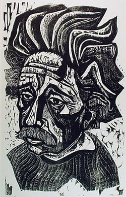 Einstein B&W Woodcut