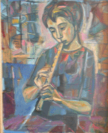 woman playing the flute