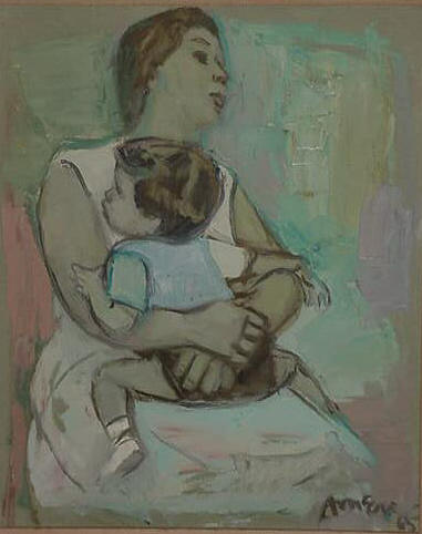 Mother & Child 2-" x 16" ebay 1966