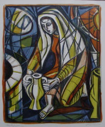 Rebecca a woodcut by Irving Amen