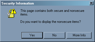 Popup Message When Item(s) Are Not Secure On Site You Are Entering