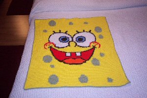 Joyce's Sponge Bob afghan view 2
