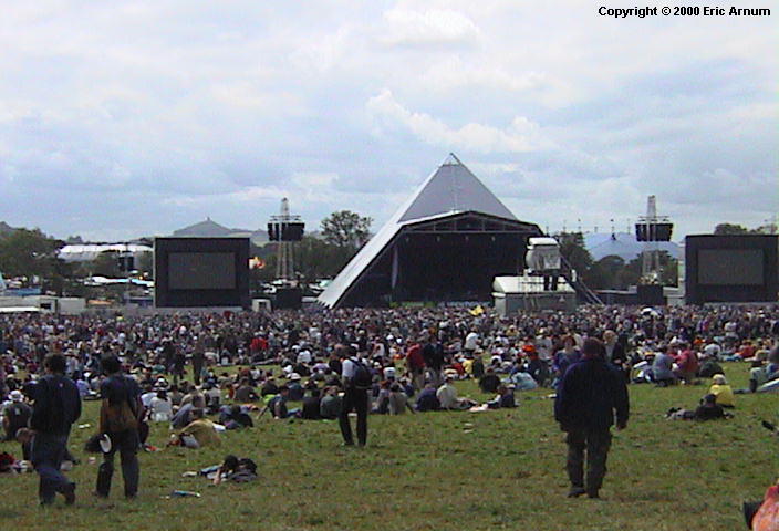 The new Pyramid Stage at the Glastonbury Festival, June 2000