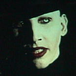 Marilyn Manson on screen at DisInfo.con 2000, NYC, Feb. 19 2000