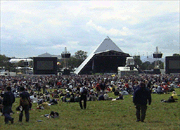 The new Pyramid Stage at the Glastonbury Festival, June 23 2000