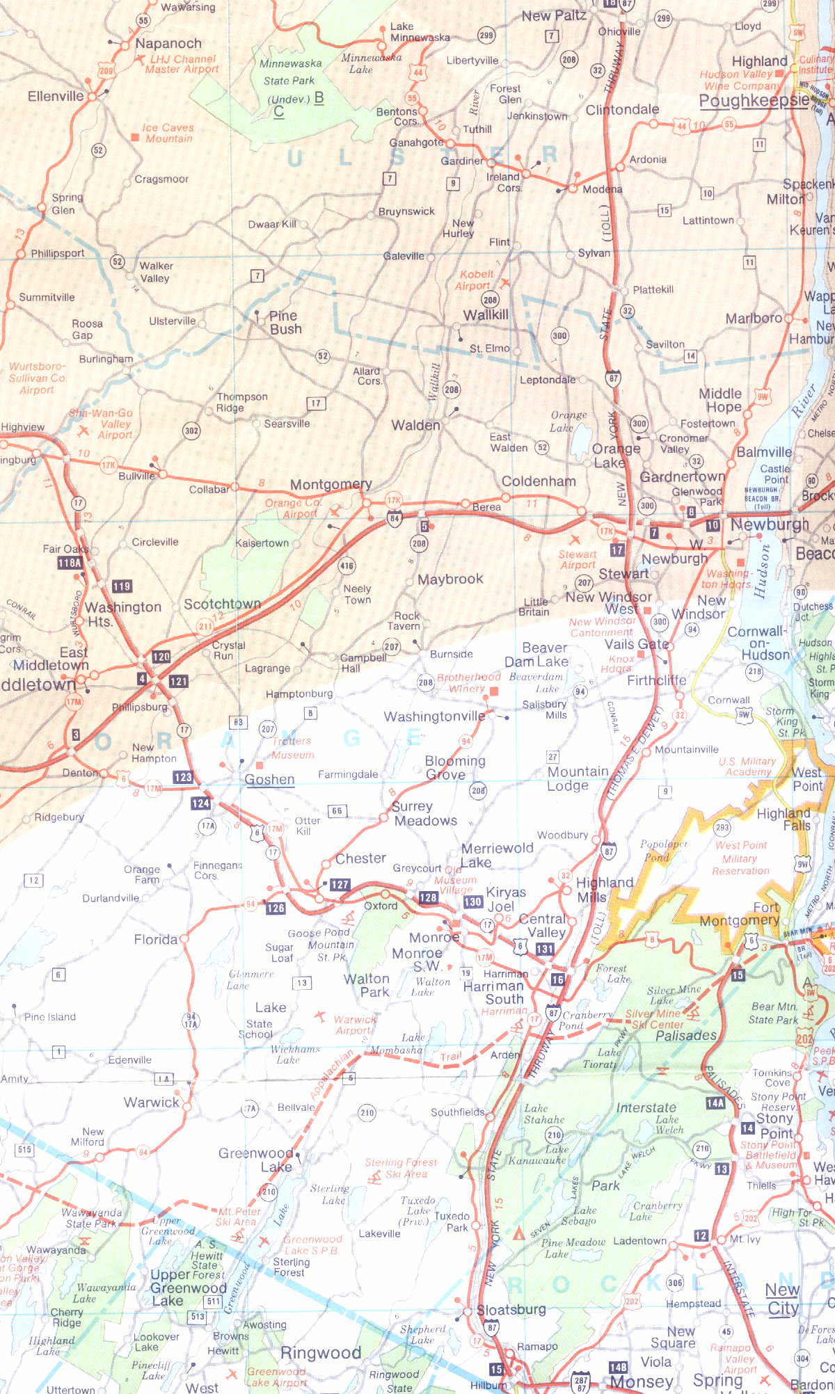 Map of Upstate New York - Catskill Region