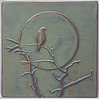 Crow Raven In Tree Full Moon Art Tile Click To Enlarge