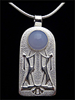 Arts & Crafts Art Deco Women With Chalcedony Stone Silver Necklace