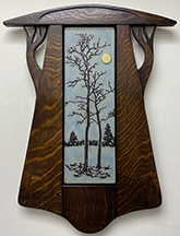 Framed Eerie Tree With Harvest Moon Handmade Art Tile Click To Enlarge
