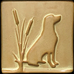 Golden Yellow Labrador Retriever Dog In Cattails Art Tile Click To Enlarge