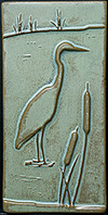 Great Blue Grey Heron In Cattails Pond Life Art Tile Click To Enlarge
