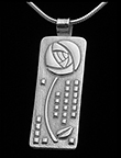 Mackintosh Glasgow Round Rose With Squares Silver Necklace