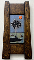 Palm Tree Ocean Beach Framed Handmade Tile Click To Enlarge