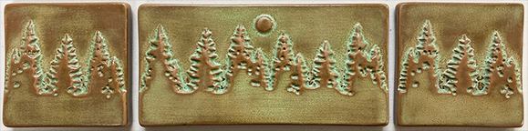 Pine Treescape With Moon Tile Set Small