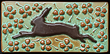 Lucky Rabbit in Four Leaf Clovers Art Tile Click To Enlarge