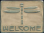 Arts & Crafts Welcome Dragonfly Tile Click To Enlarge