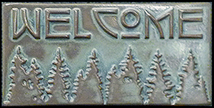 Arts & Crafts Welcome Pine Trees Tile Click to Enlarge