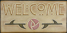 Arts And Crafts Welcome Rose Art Tile Click To Enlarge
