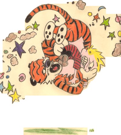 Calvin and Hobbes fight