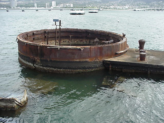 One of the gun turrets of the Arizona.