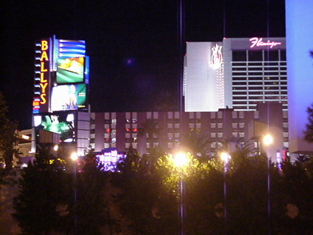 Ballys sign and my hotel the Flamingo
