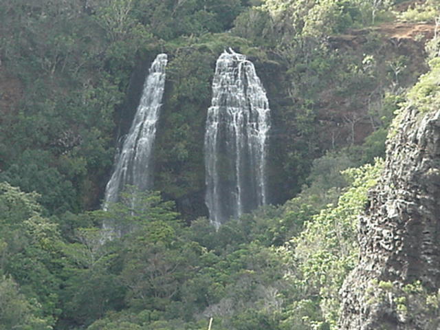 A close-up of one of the many waterfalls.