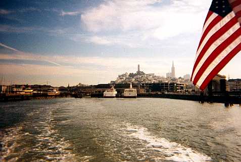 The ferry dock as we leave, San Fancisco in the background.