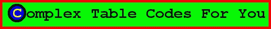 Complex Table Codes