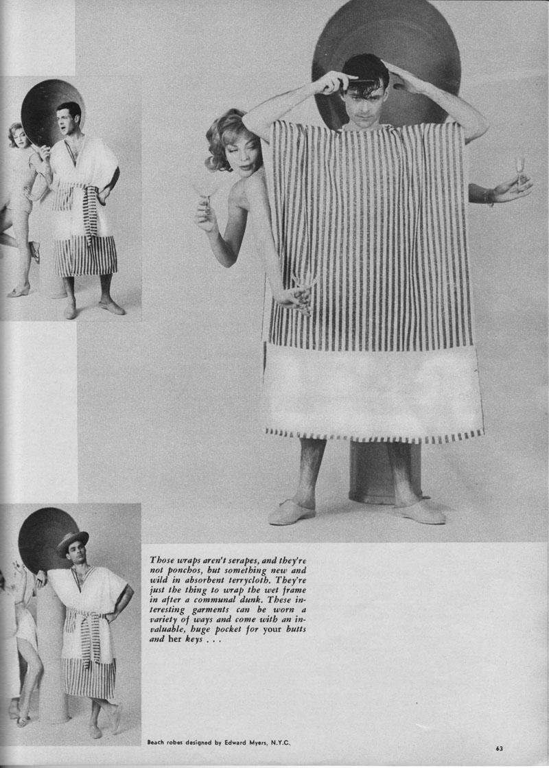 Ed Myers Beach Robe Designs in The Dude Magazine (May, 1959)
