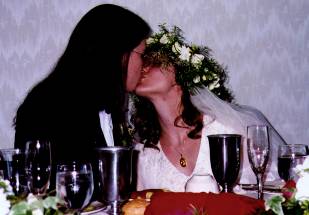 Bride and Groom kissing 