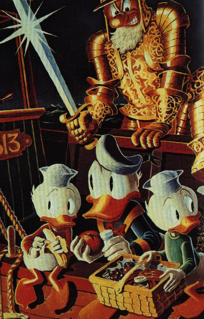 Donald and the nephews, drawn by Barks