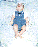 dressed in her blue shortalls!