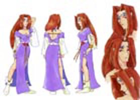 Brigid Wedmorn. This was a character design for a fantasy story. It is done in Photoshop.