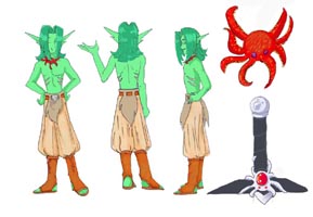 Jing Ripplemere. Another character from the story, this one a sea elf.
Also done in Photoshop.