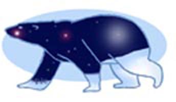 A polar bear and a the night sky. This was a card I made for a friend, using Photoshop.