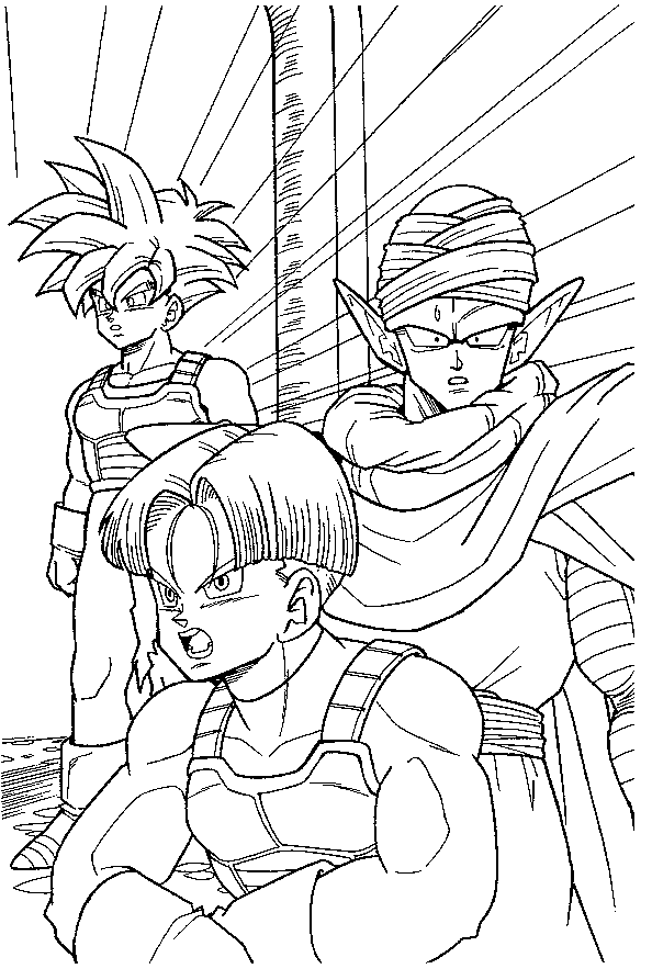 Piccolo, Gohan, and Trunks