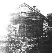 Cabin in which Charles Hibbard was born, picture taken around 1900