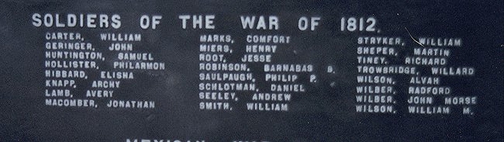Elisha Hibbard's Name on Monument