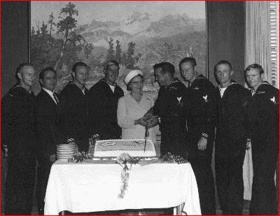 Mildred Newman and sons at the ceremony for Military Mother of the year, Mothers Day 1971, pictured left to right are, David Newman, Raymond Newman, Weldon Newman, George Newman, Mildred Newman, John Newman, Joseph Newman, Delbert Newman, and Edward Newman