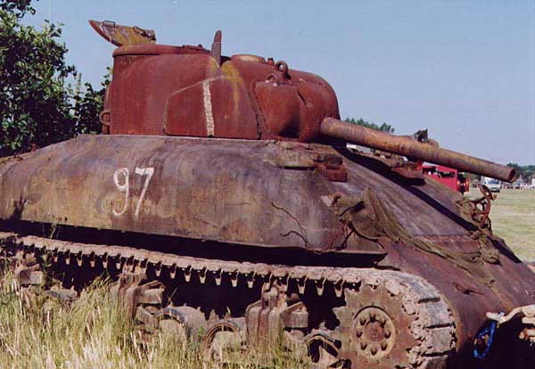 A very Rusted Sherman Tank