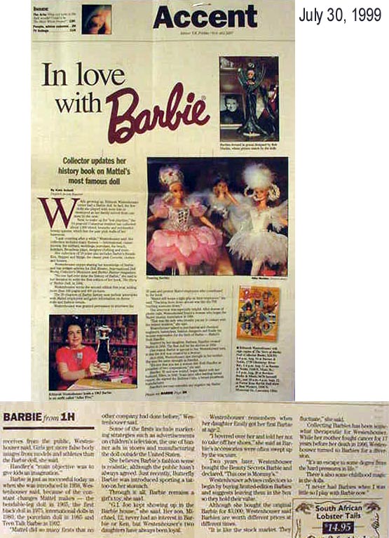 In Love With Barbie - article in Accent, July 30, 1999