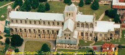 11th Century Cathedral Church of the Holy Trinity. Transepts, crypts and part of nave 1079-1093, by Bishop Walkelyn. Tower fell 1107 and rebuilt later. Retro-choir and Lady Chapel early 13th Century. Nave remodelled by Bishop Edington 1345-66, and William of Wykeham 1366-1404, with his master mason William of Wynforde; a Perpendicular recasing of the Norman nave. Cathedral built of Isle of Wight stone. Contains important furnishings of all periods, particularly the Bishops' chantry chapels.  - Photo courtesy Hampshire Chronicle Group