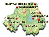 Relief map of Northern Ireland