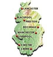 Relief map of north-west England