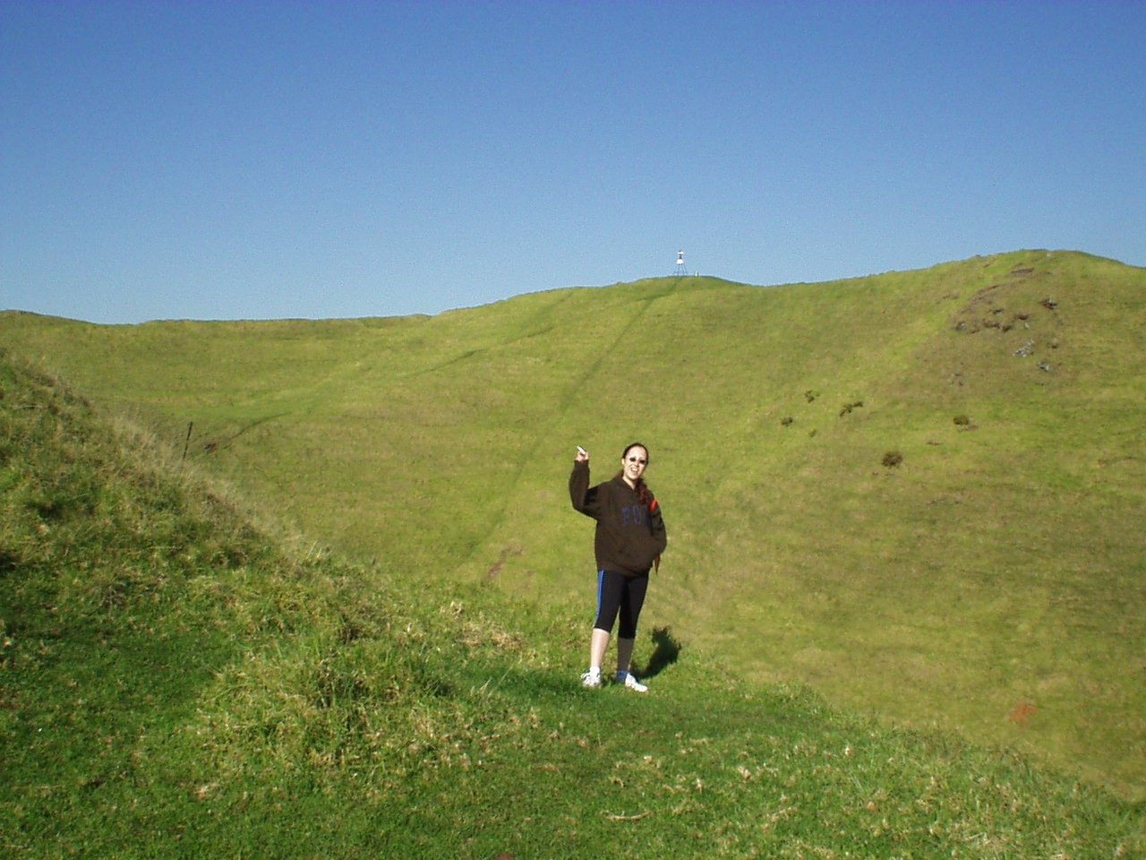 Dina in a green ocean