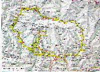 Mapa cesty okolo Annapurny