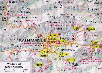 Mapa údolí Káthmándú