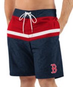 navy and red shorts