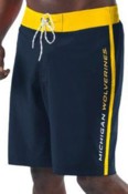 mens black boardshorts with yellow waistband