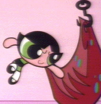 Buttercup punching a side of beef